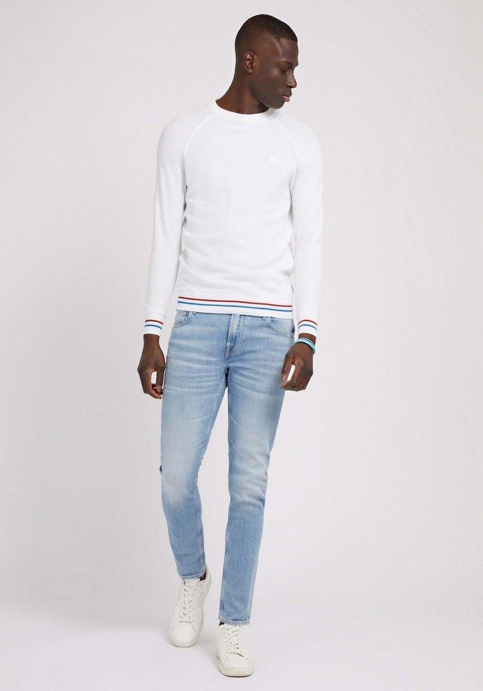 Tejido Guess Ogden Cn Piquet Stitch G011 Blanco-1