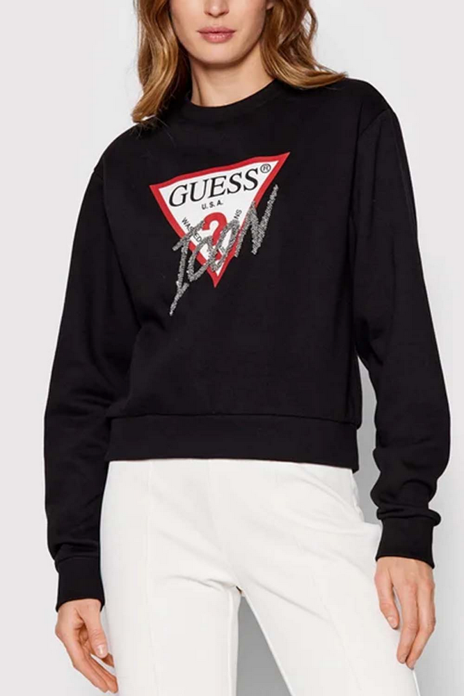 Polerón Guess Cn Icon Sweatshirt Jblk Negro-1
