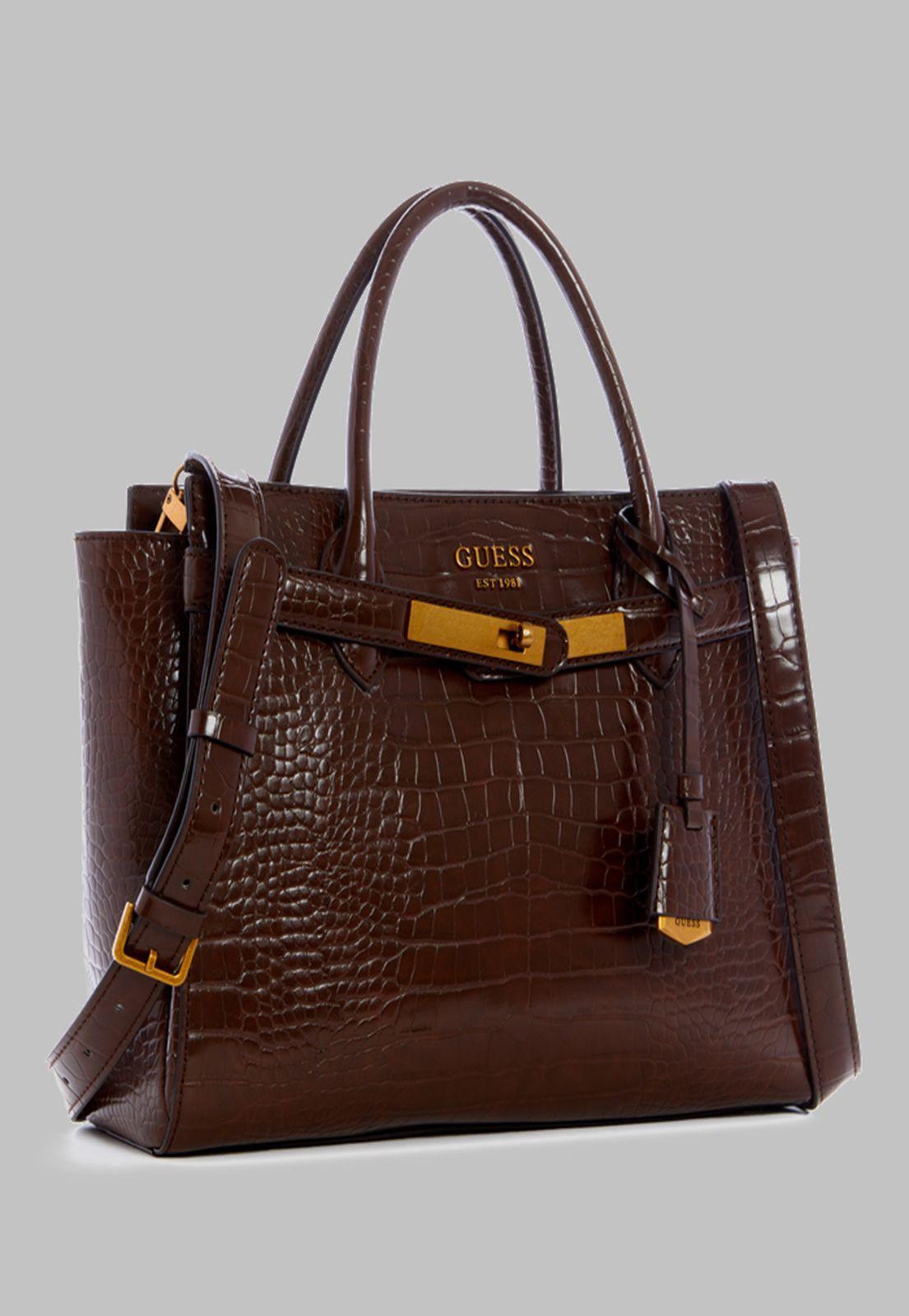 Cartera Guess Enisa High Society Satchel Bro Café-1