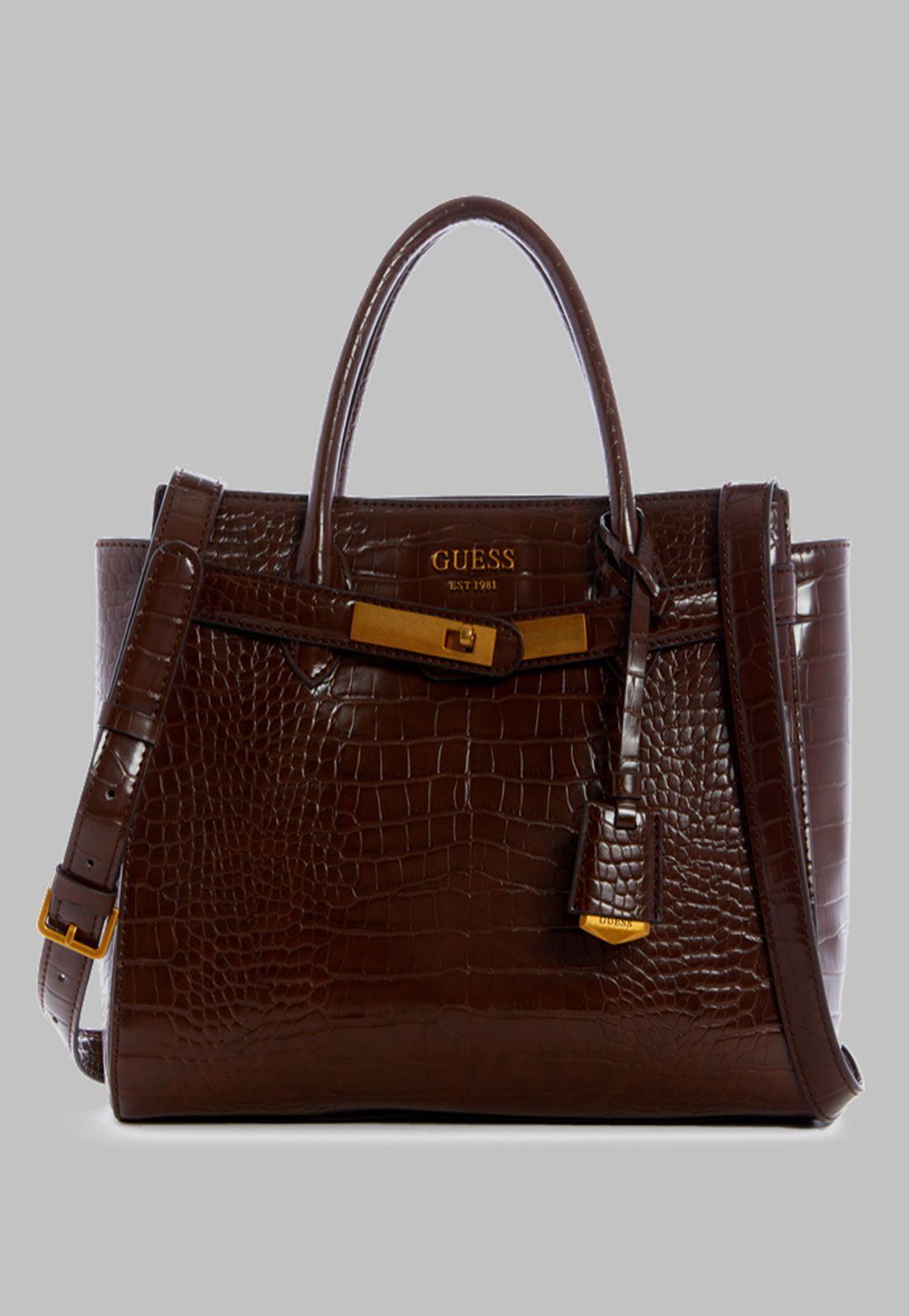 Cartera Guess Enisa High Society Satchel Bro Café-0