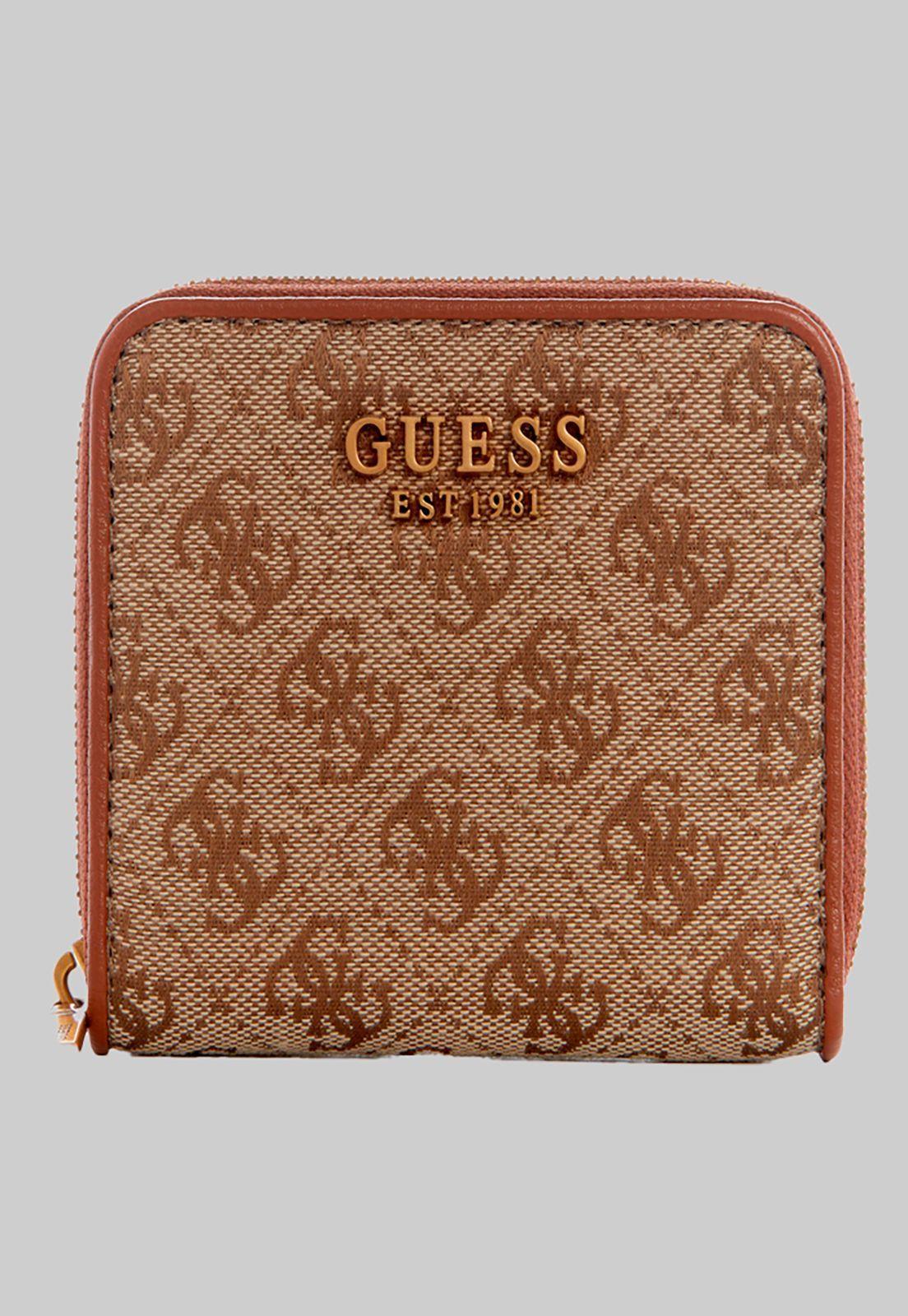 Billetera Aviana Slg Small Zip Around Café Guess-0