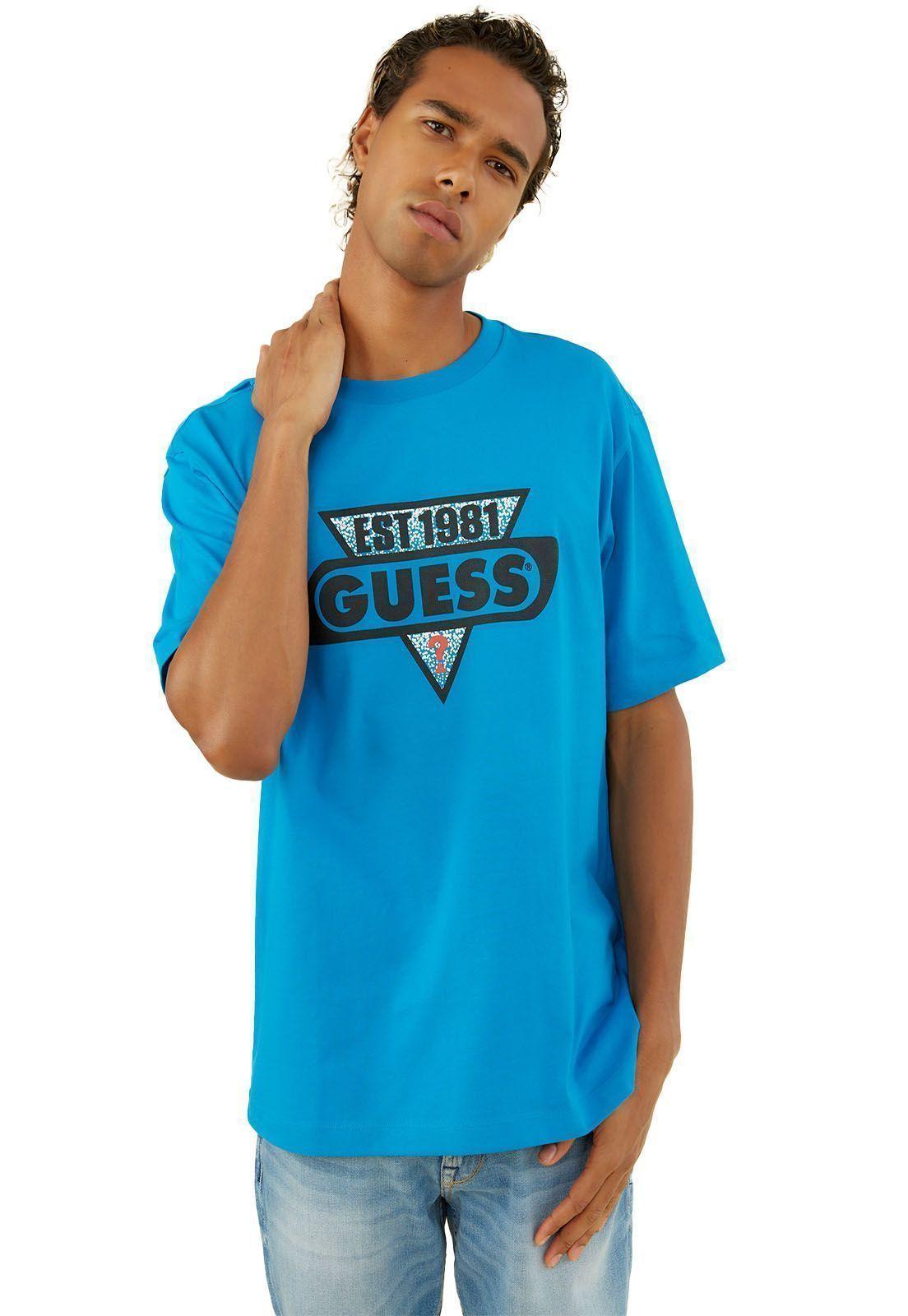 Polera Guess Go Ss Ovrszd Racer Logo Tee-0