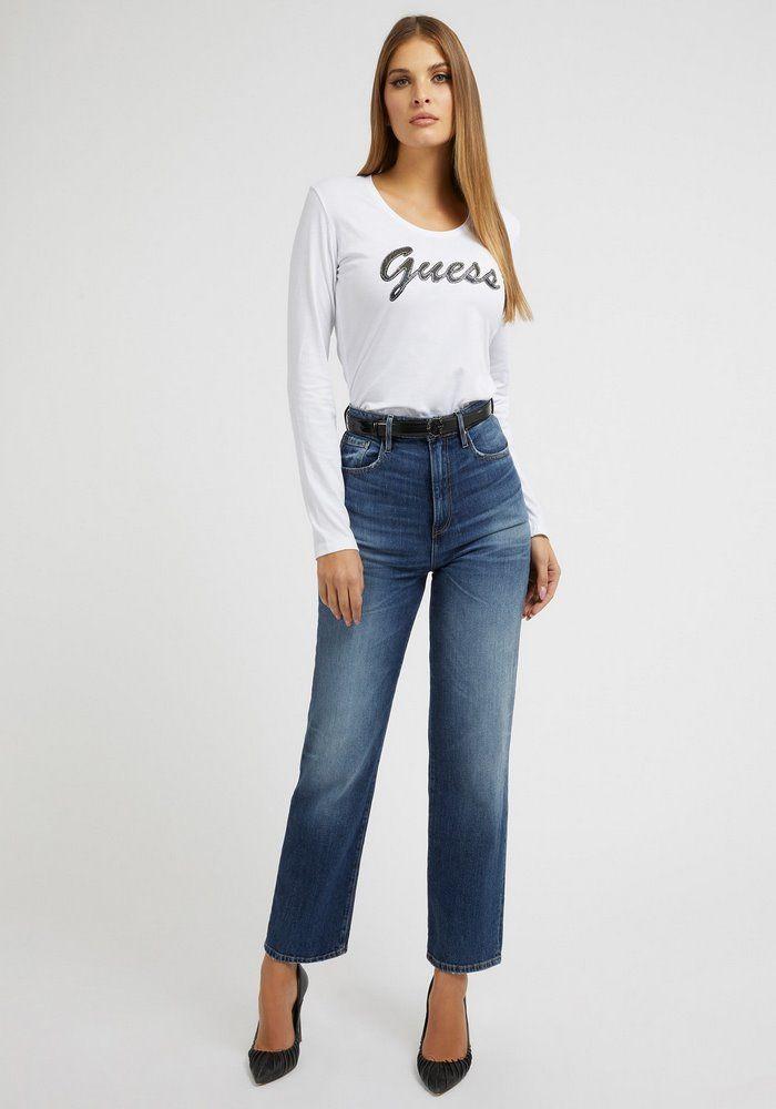 Polera Guess Ls Sn Adriana Tee G011 Blanco-2