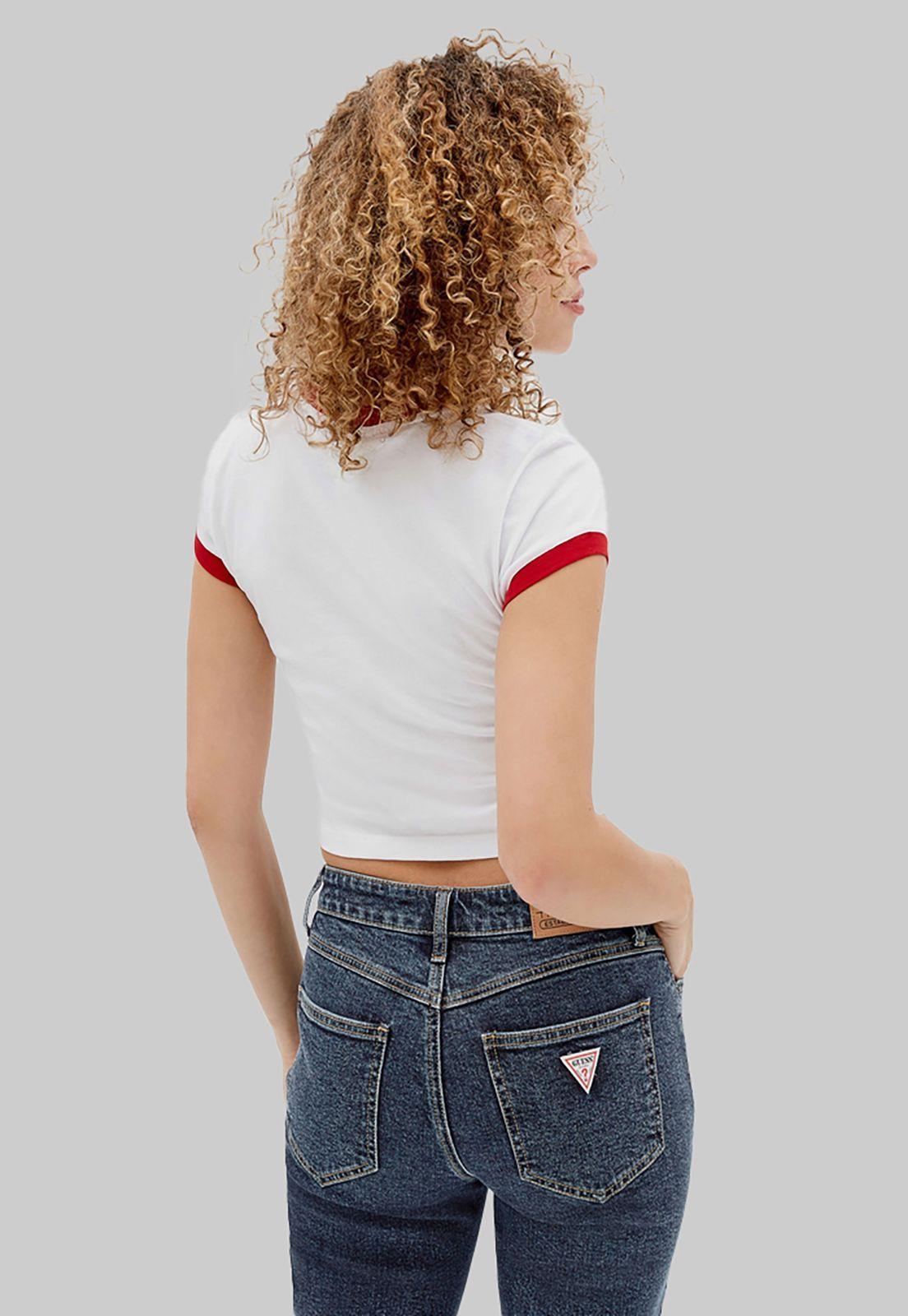 Polera Go Ss Cropped Ringer Tee G011 Blanco Guess-3