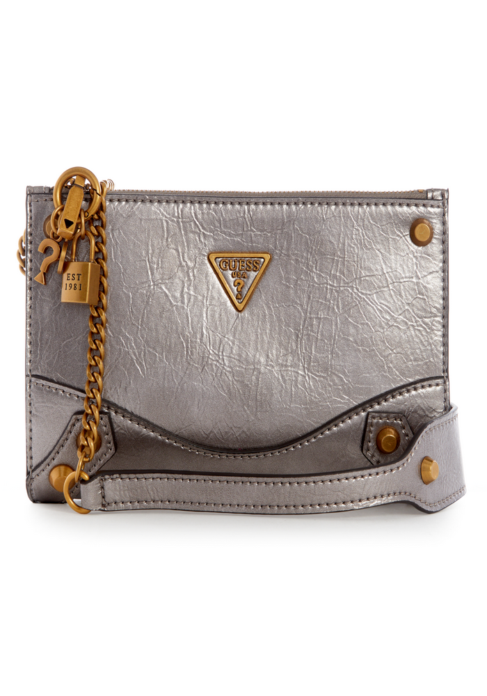 Cartera Amantea Top Zip Crossbody Plateado Guess-0