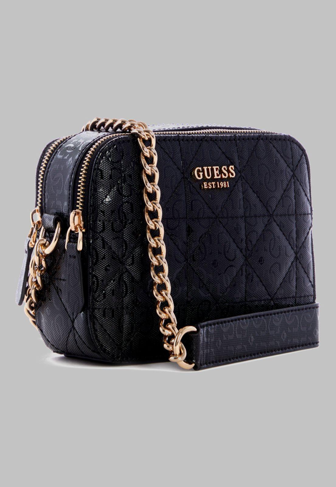 Mini Cartera Guess Noelle Crossbody Camera Bla Negro-1
