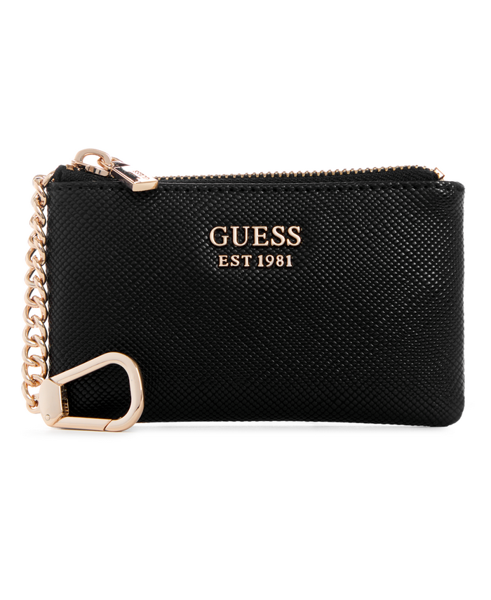 Billetera Guess Laurel Slg Zip Pouch Bla Negro-0