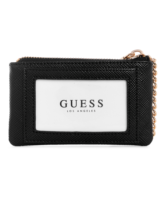 Billetera Guess Laurel Slg Zip Pouch Bla Negro-1