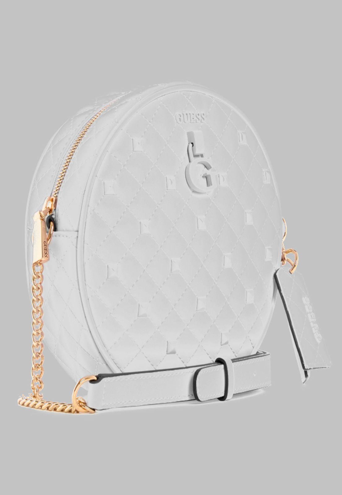 Mini Cartera Guess Rue Rose Circle Crossbody Whi Blanco-1
