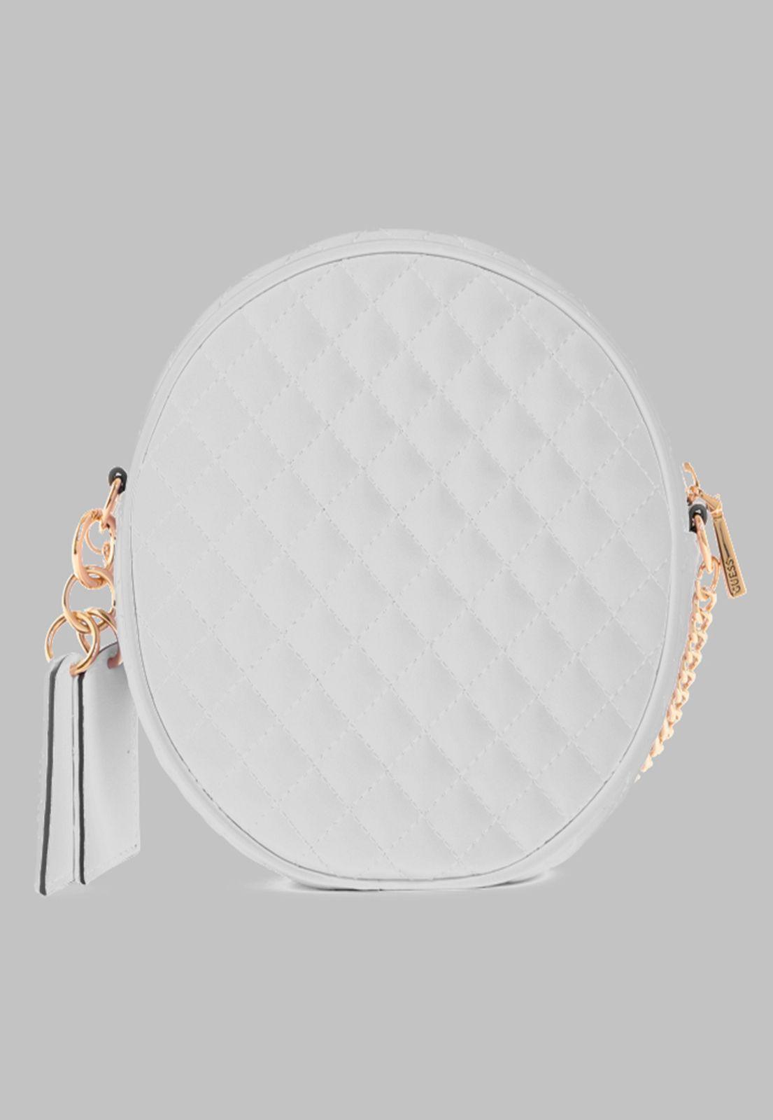 Mini Cartera Guess Rue Rose Circle Crossbody Whi Blanco-2