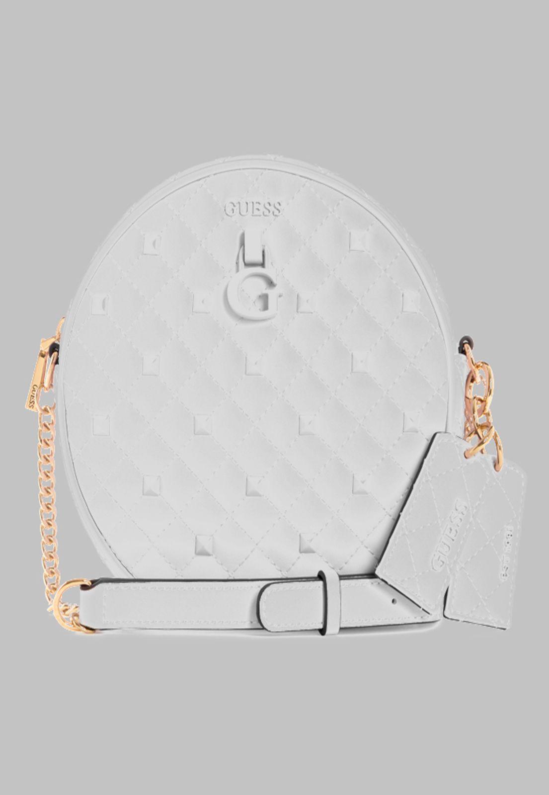 Mini Cartera Guess Rue Rose Circle Crossbody Whi Blanco-0