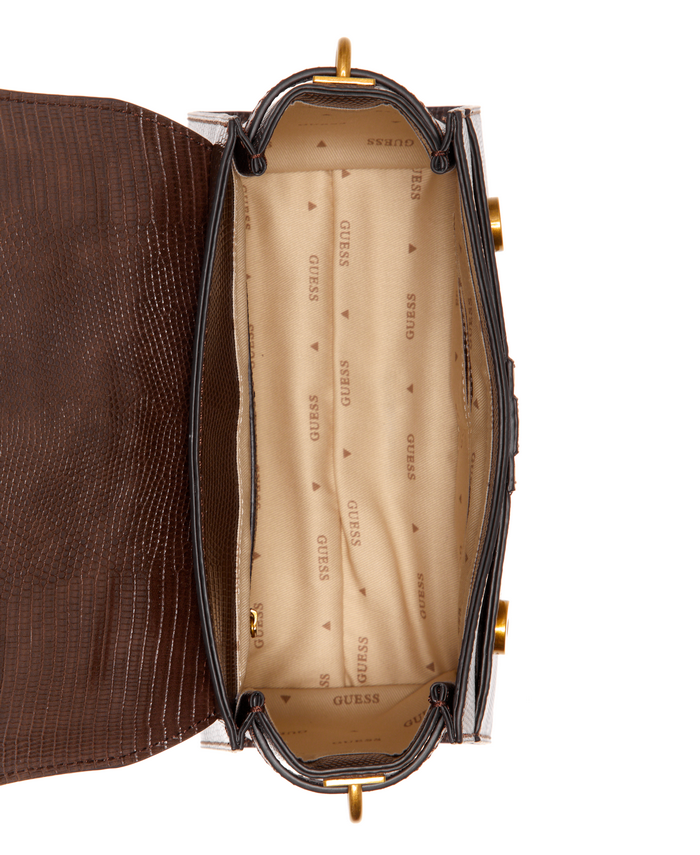 Cartera Guess Ginevra Top Handle Flap Bro Café-3
