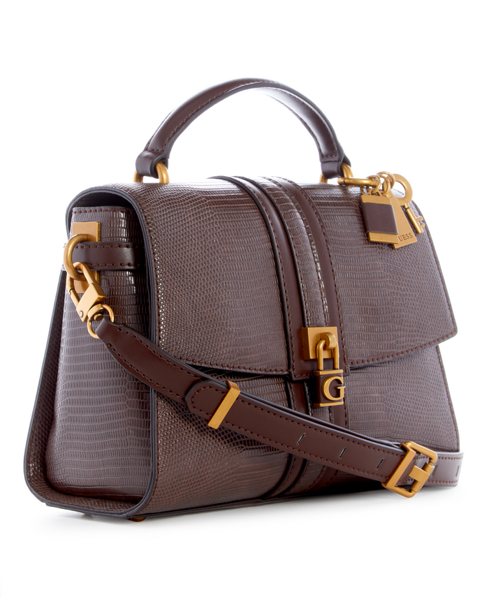 Cartera Guess Ginevra Top Handle Flap Bro Café-1