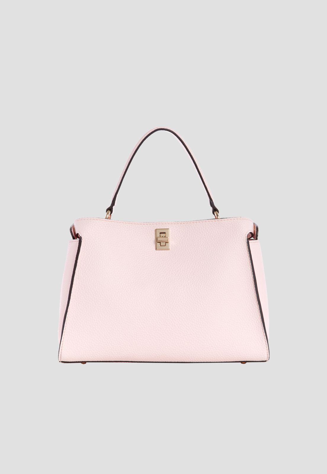 Cartera Downtown Chic Turnlok Satchel Rosado Guess-2