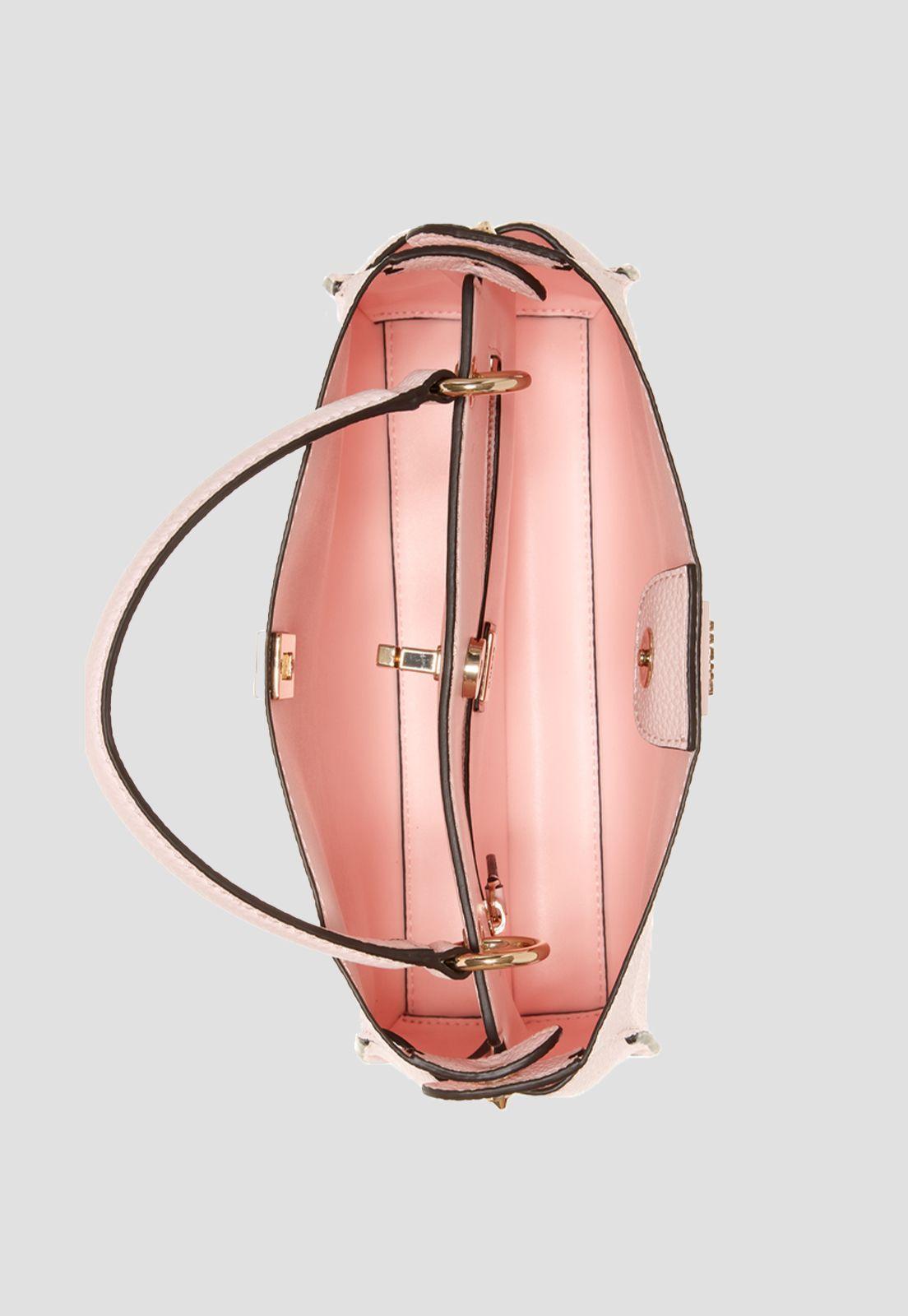 Cartera Downtown Chic Turnlok Satchel Rosado Guess-3