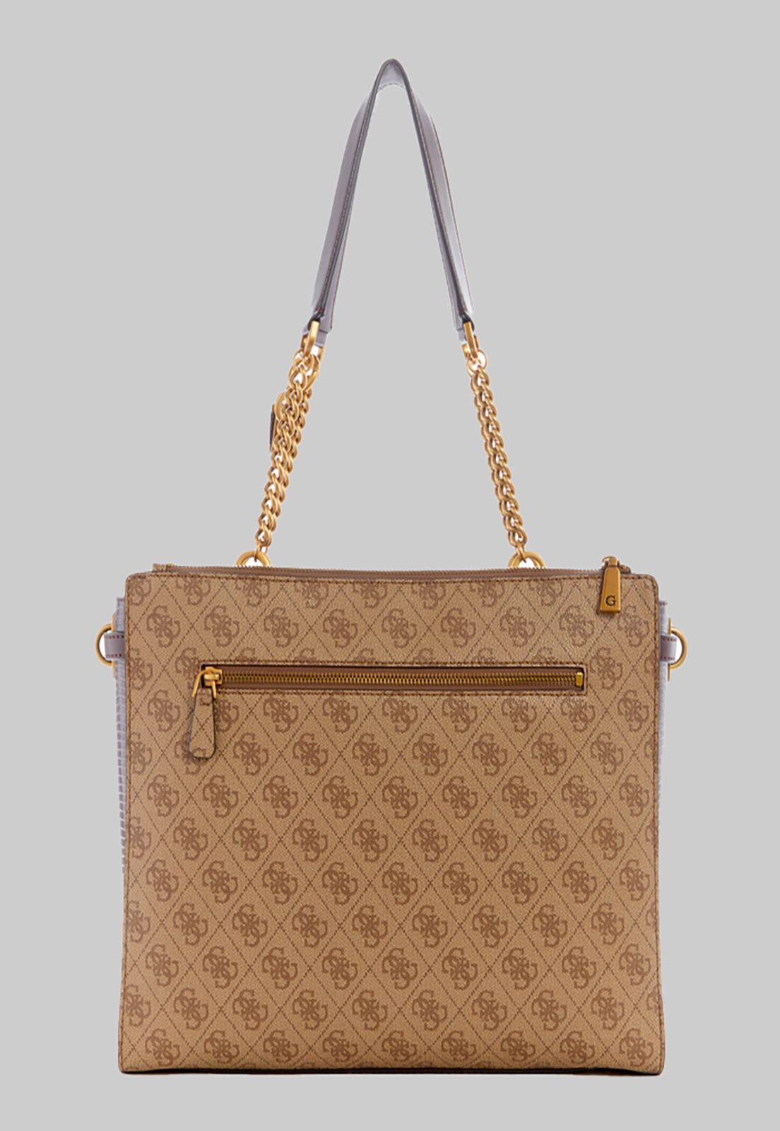 Cartera Guess Ginevra Logo Society Tote Ltl Café-2