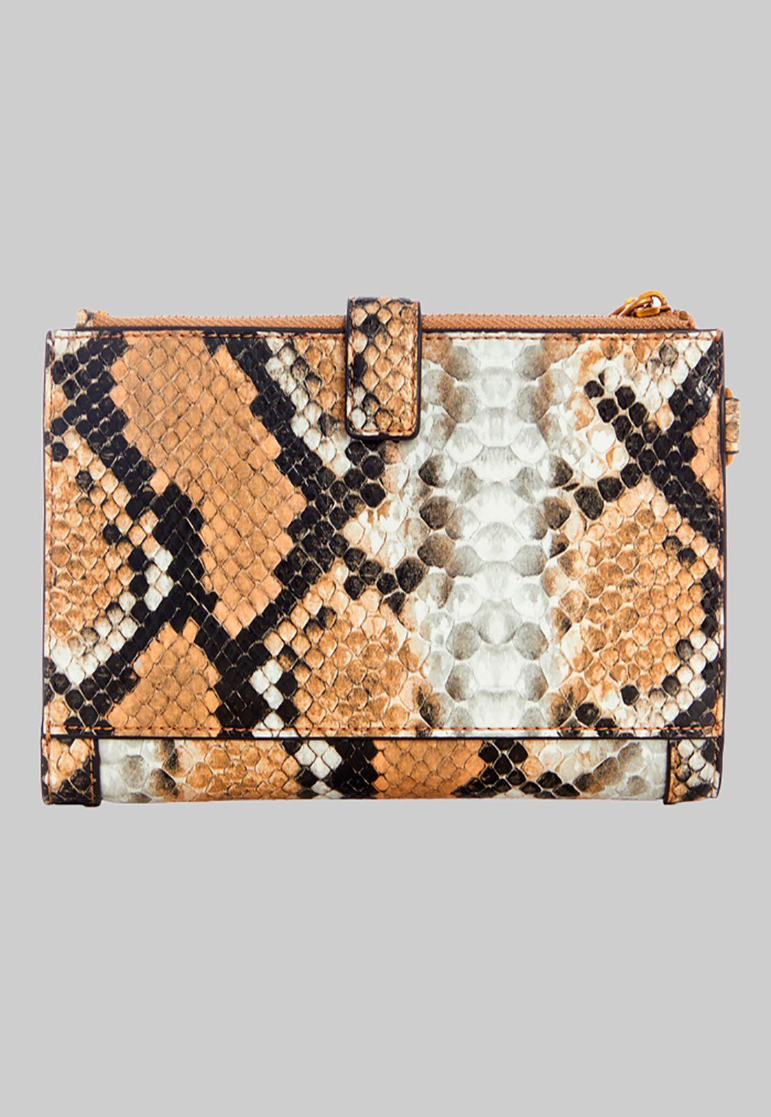 Billetera Abey Slg Double Zip Organizer Café Guess-1