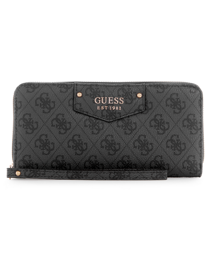 Billetera Guess Eco Brenton Slg Lrg Zip Around Clo Carbón-0