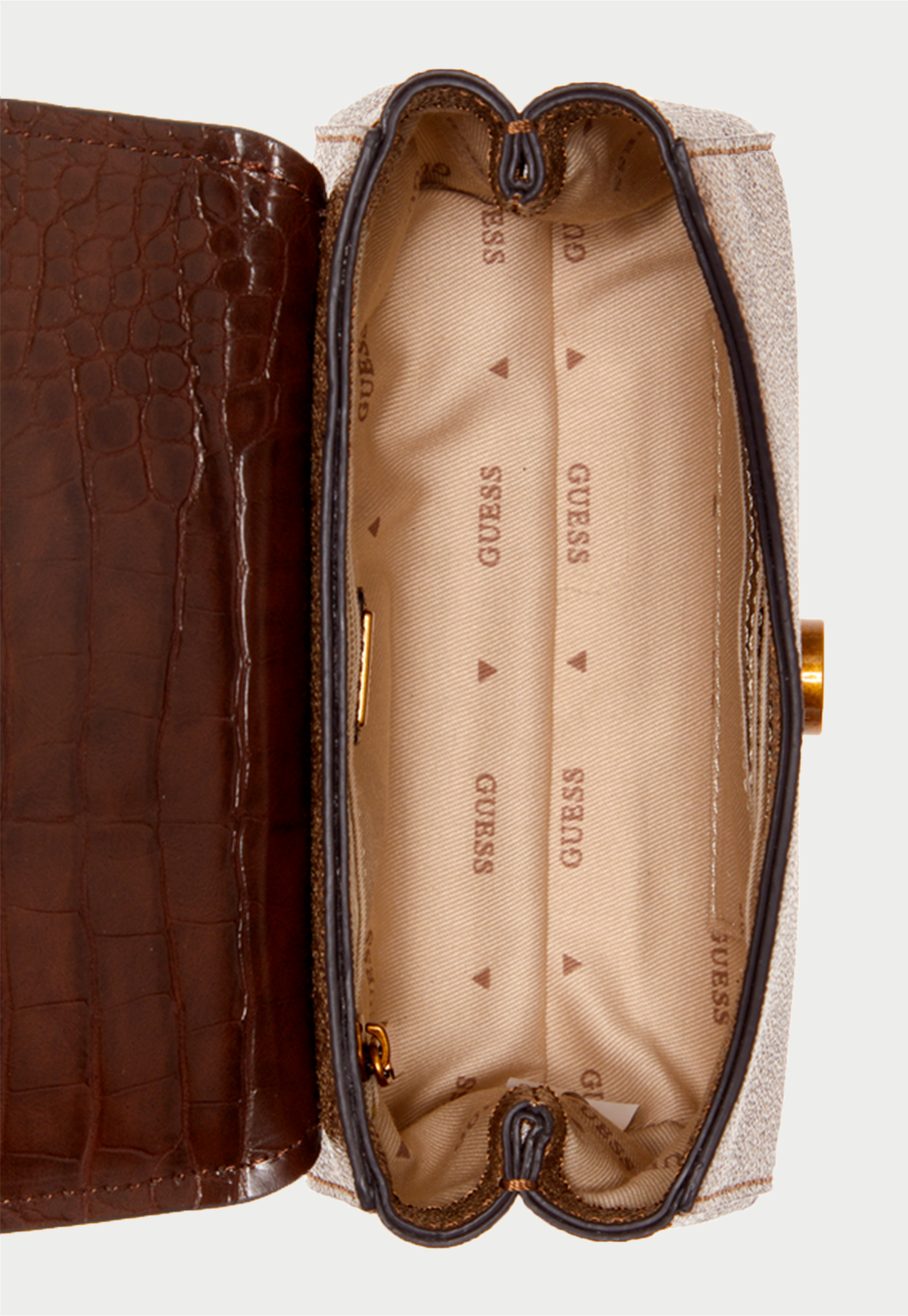 Mini Cartera Rossana Mini Crossbody Lgw Café Guess-3