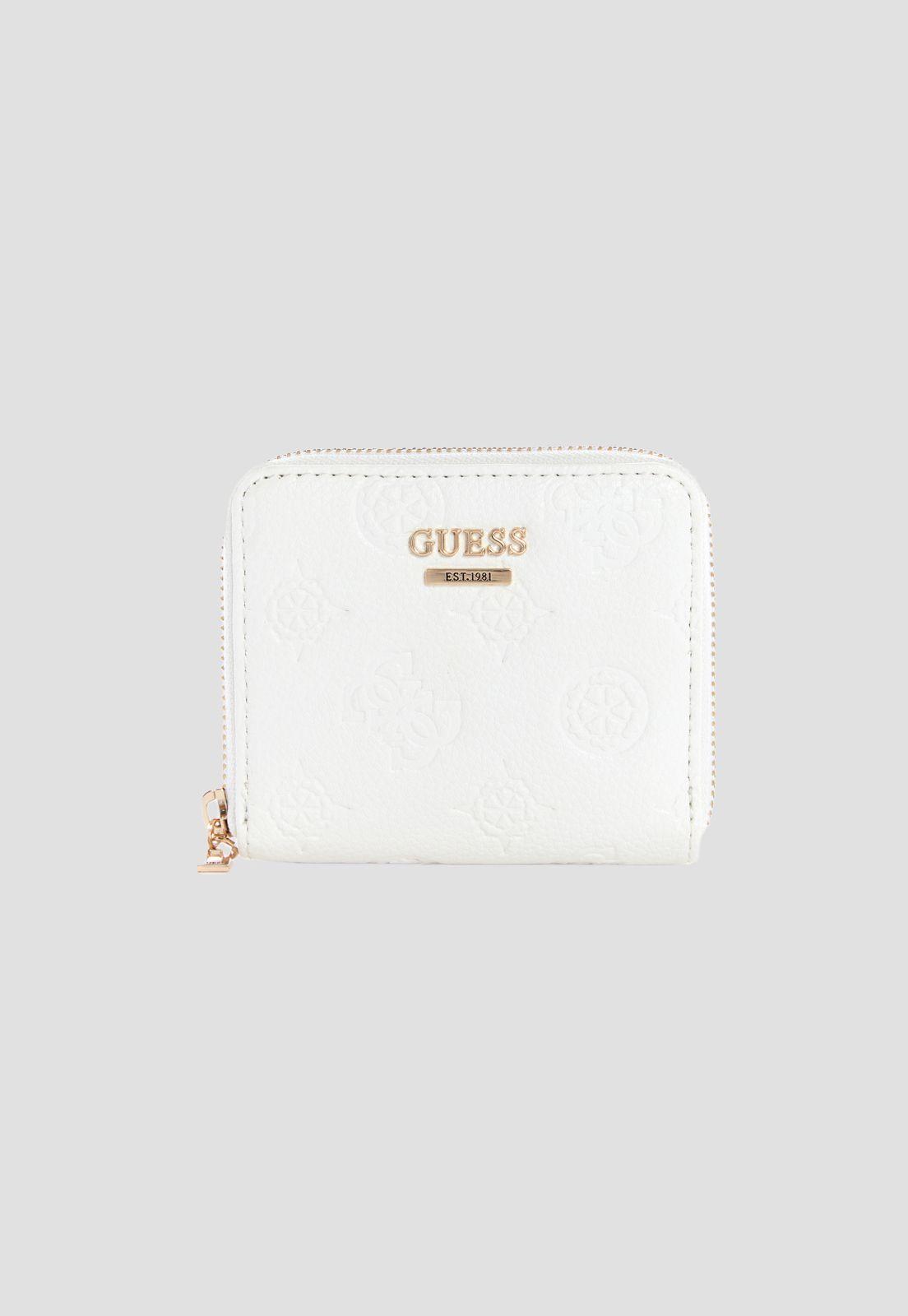 Billetera Helaina Slg Small Around Blanco Guess-0