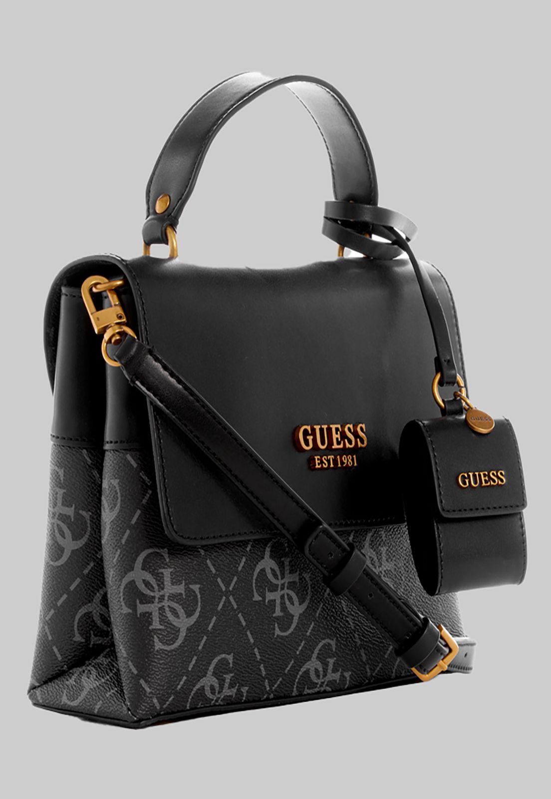 Cartera Guess Berta Top Handle Flap Clo Carbon-1