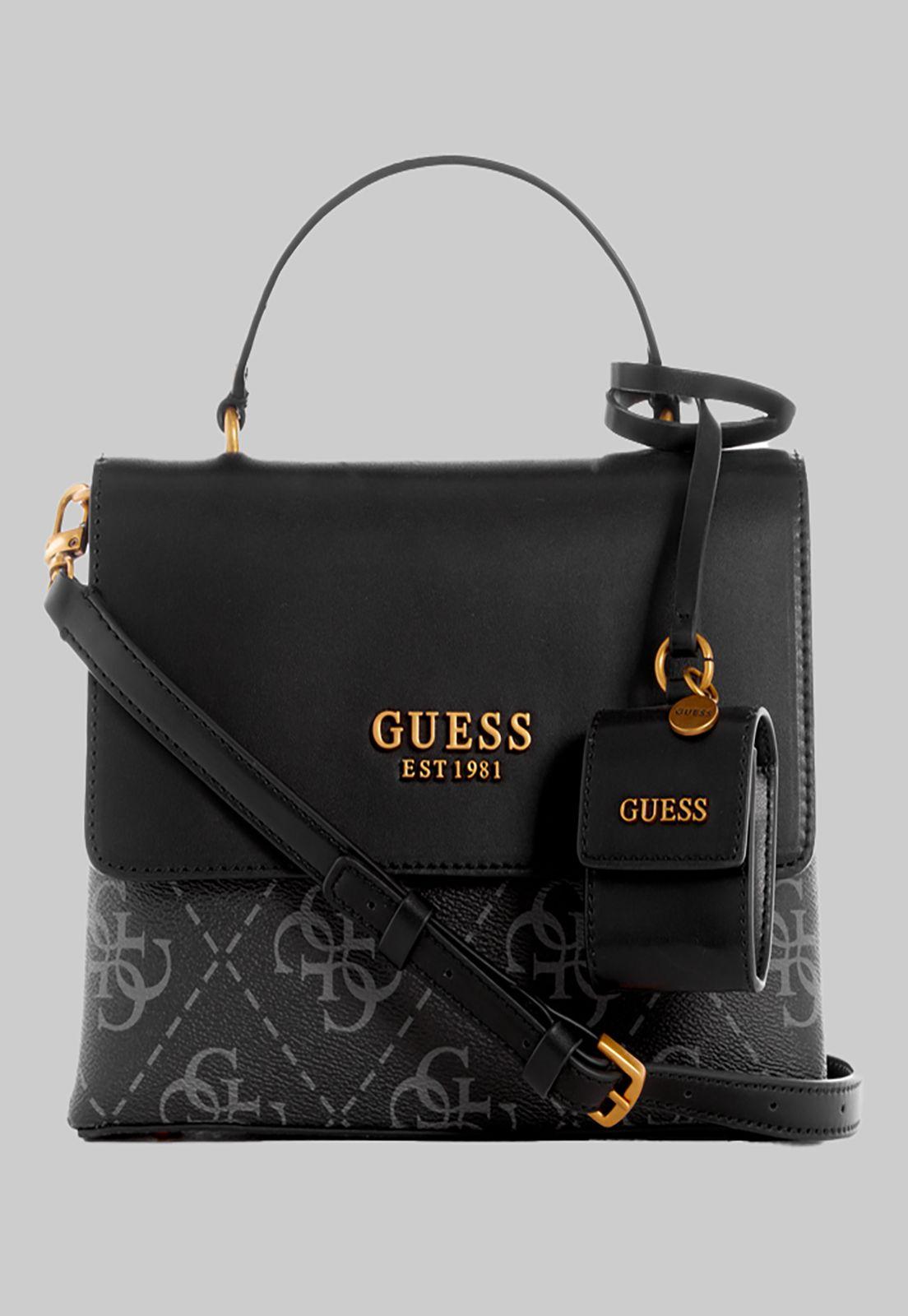 Cartera Guess Berta Top Handle Flap Clo Carbon-0