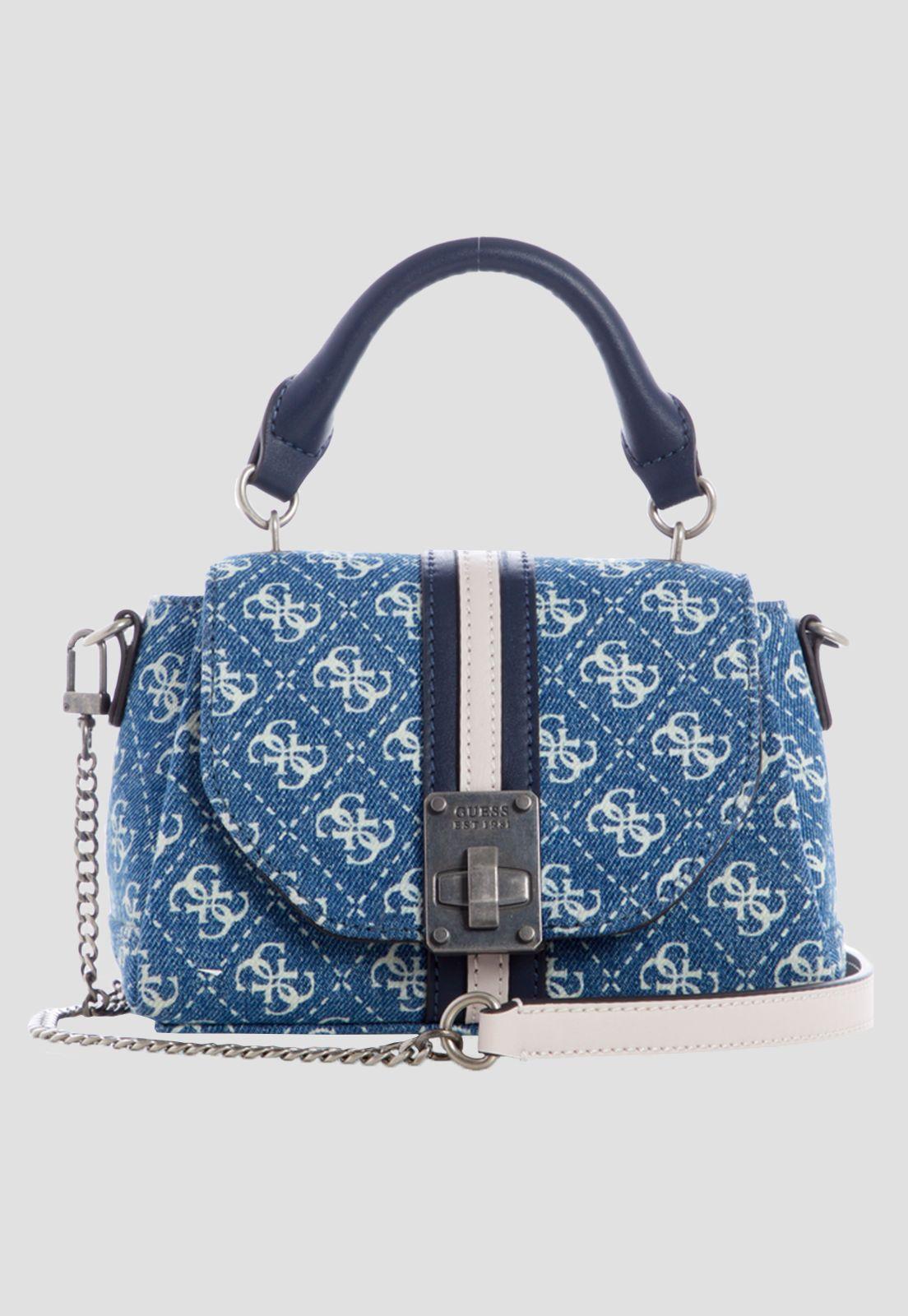 Mini Cartera Kasinta Top Handle Flap Denim Guess-0