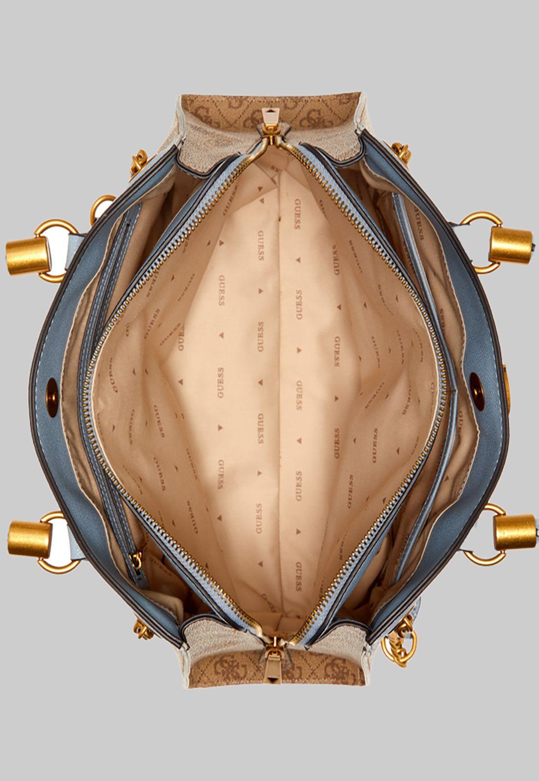 Cartera Guess Nell Logo Girlfriend Satchel Llt Lila-3