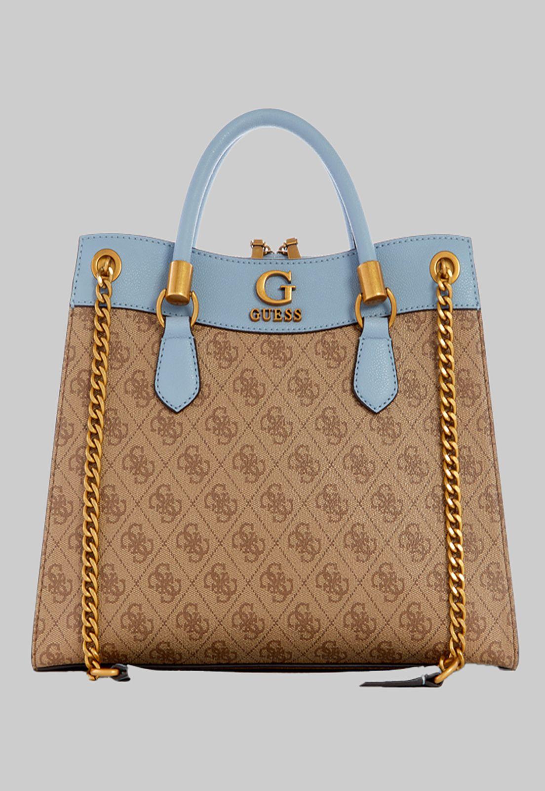 Cartera Guess Nell Logo Girlfriend Satchel Llt Lila-0