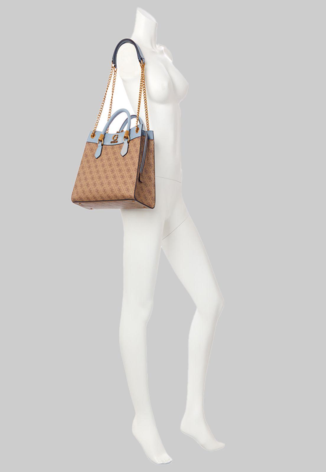 Cartera Guess Nell Logo Girlfriend Satchel Llt Lila-4