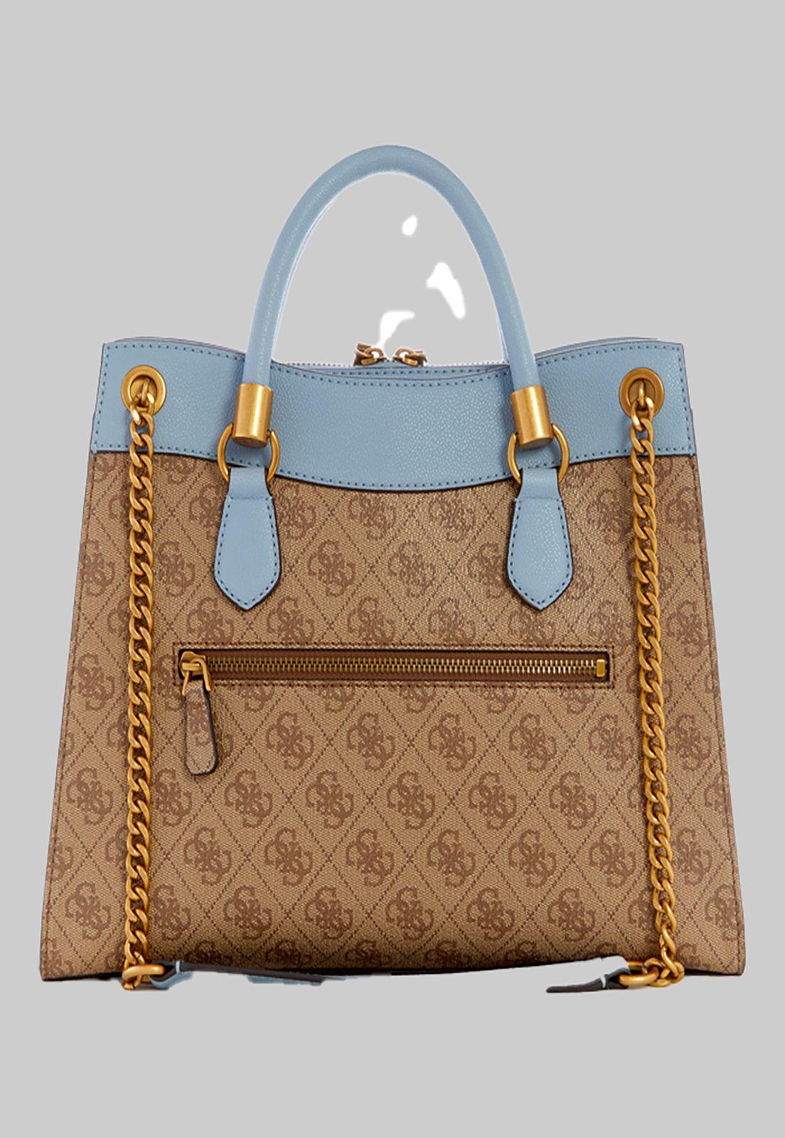 Cartera Guess Nell Logo Girlfriend Satchel Llt Lila-2