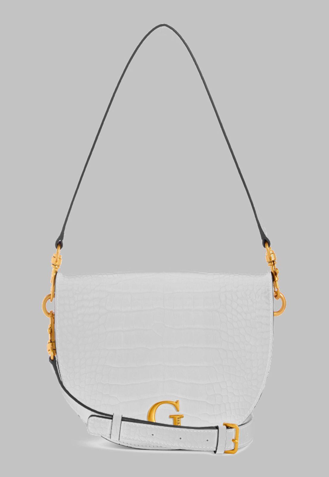 Cartera Guess Danna Saddle Bag Whi Blanco-0