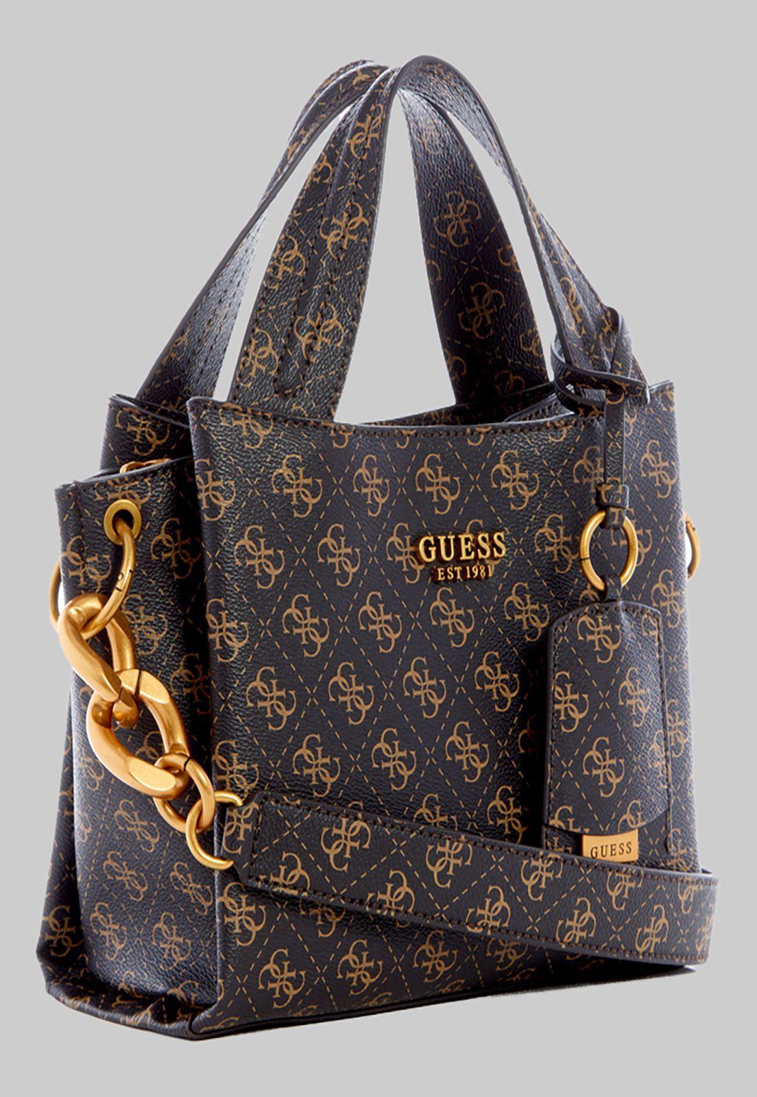Cartera Guess Zed Small Girlfriend Carryall Bnl Café-1