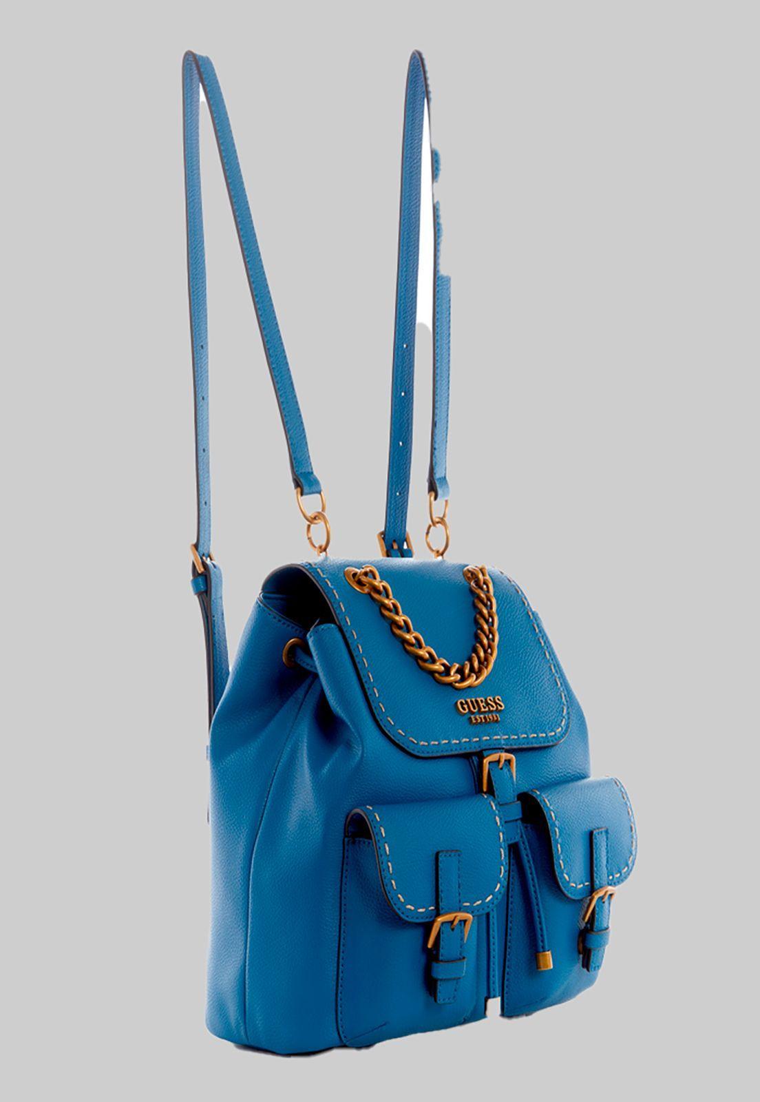 Mochila No Limit Flap Backpack Tea Azul Guess-3