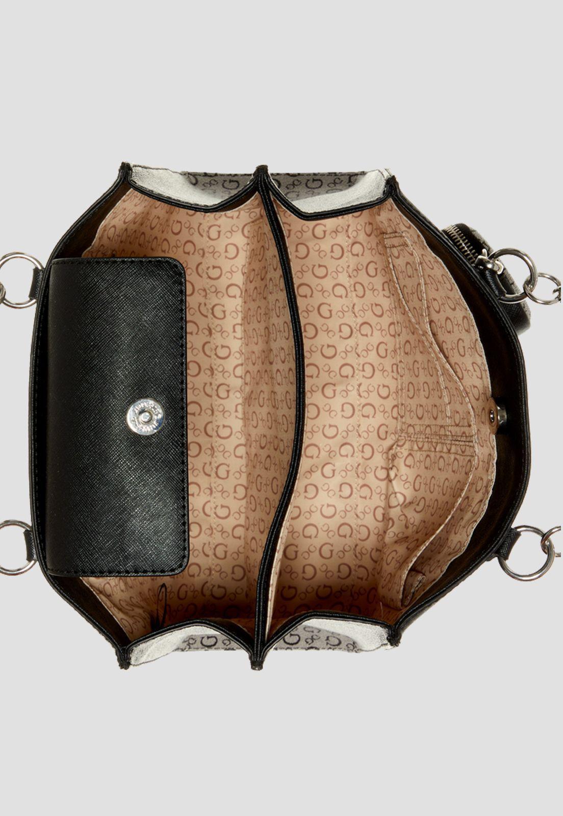 Cartera Collinsville Satchel Bla Negro Guess-3