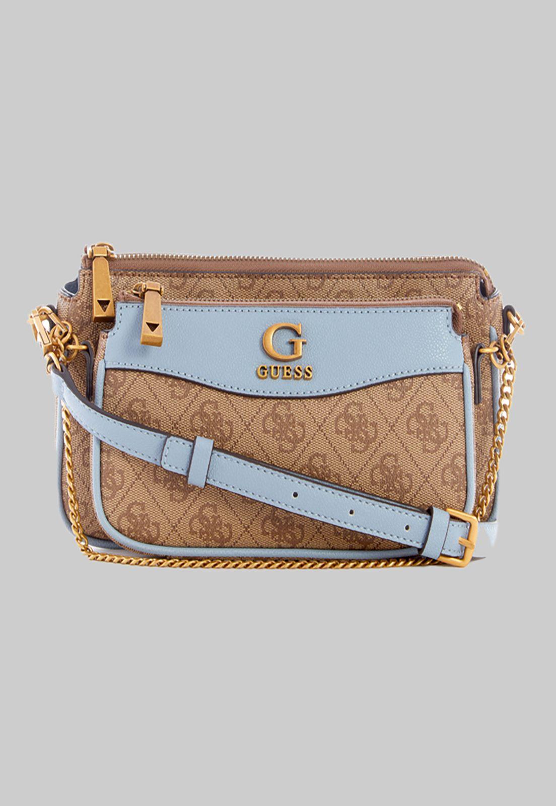 Mini Cartera Guess Nell Logo Dbl Pouch Crossbody Llt Lila-0