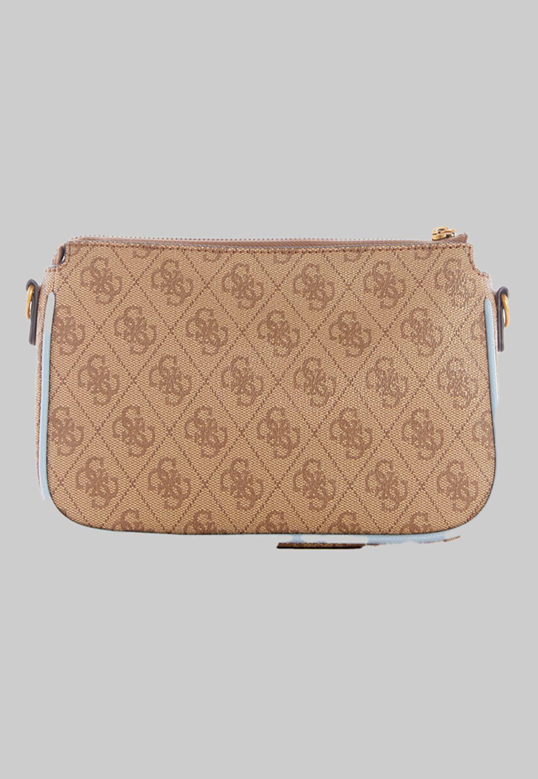 Mini Cartera Guess Nell Logo Dbl Pouch Crossbody Llt Lila-2