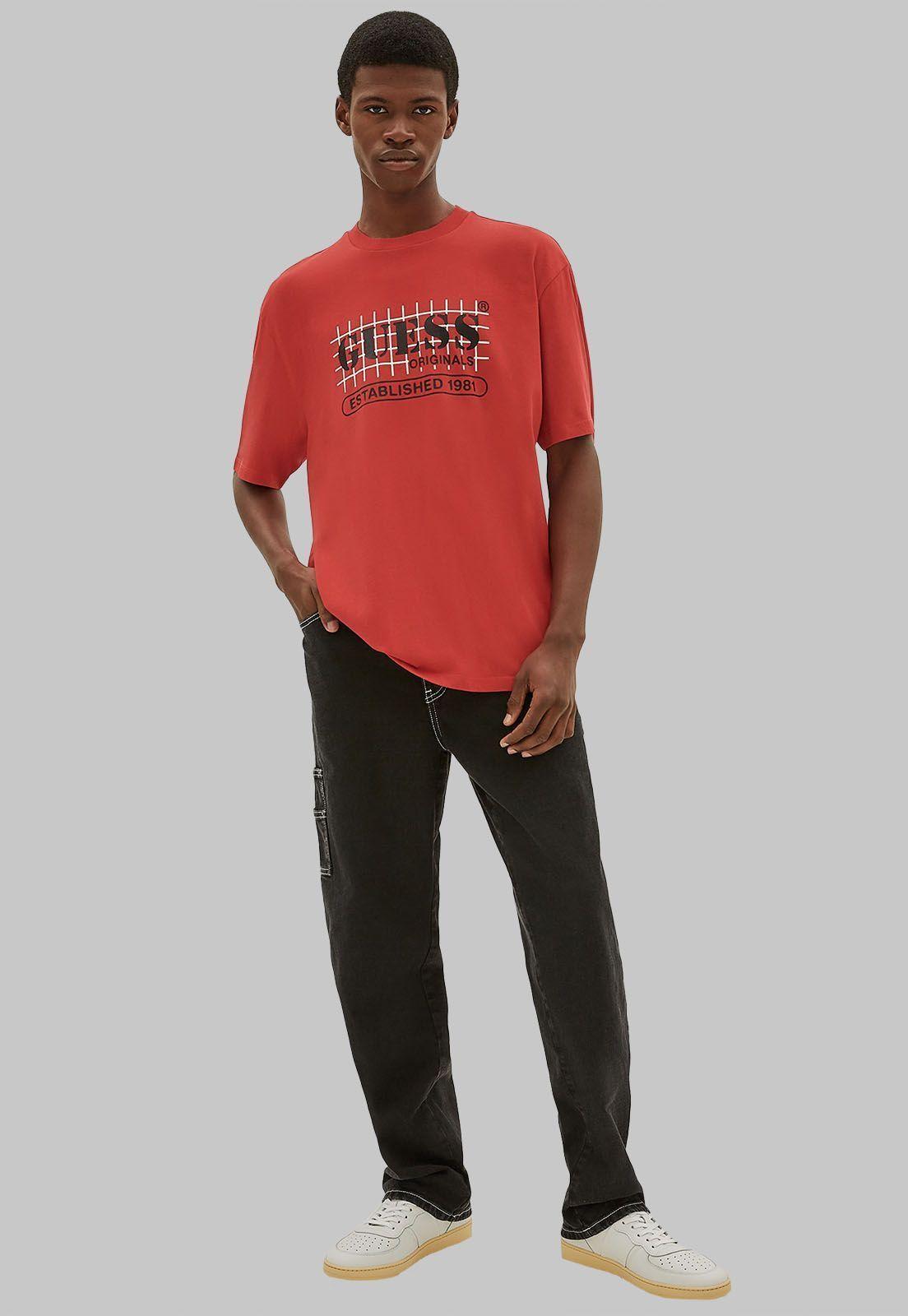 Polera Go Ss Grid Logo Tee G592 Guess-1