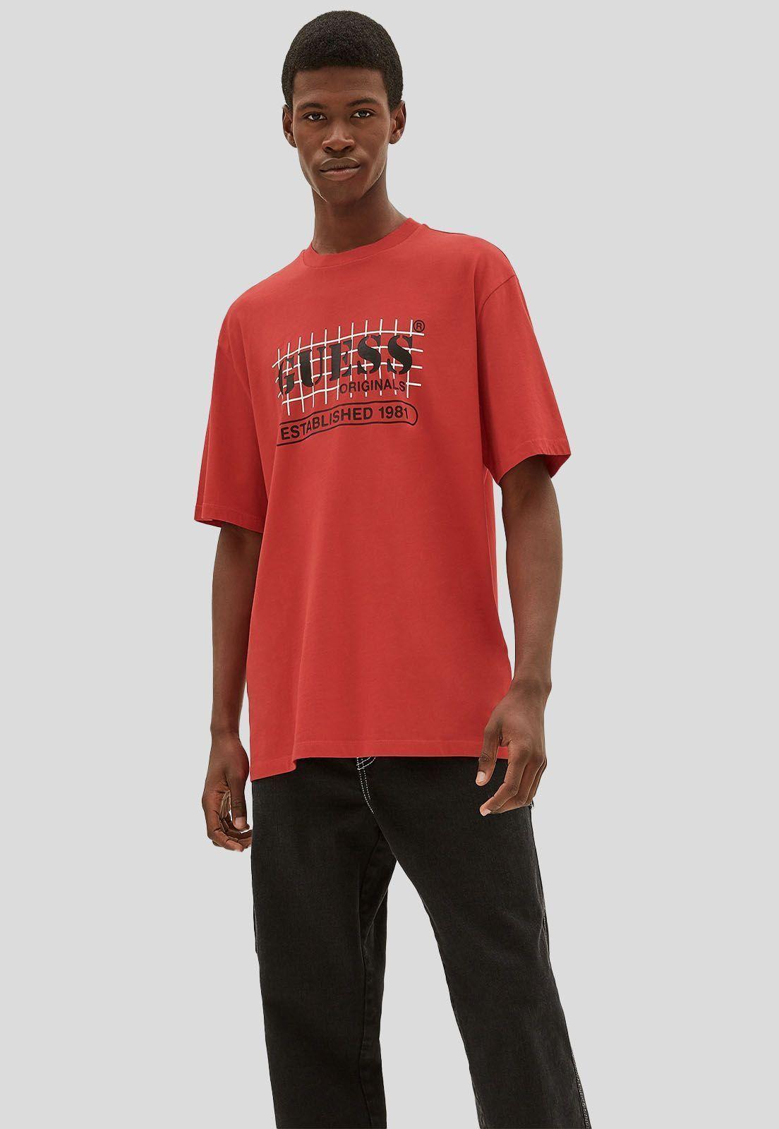 Polera Go Ss Grid Logo Tee G592 Guess-0