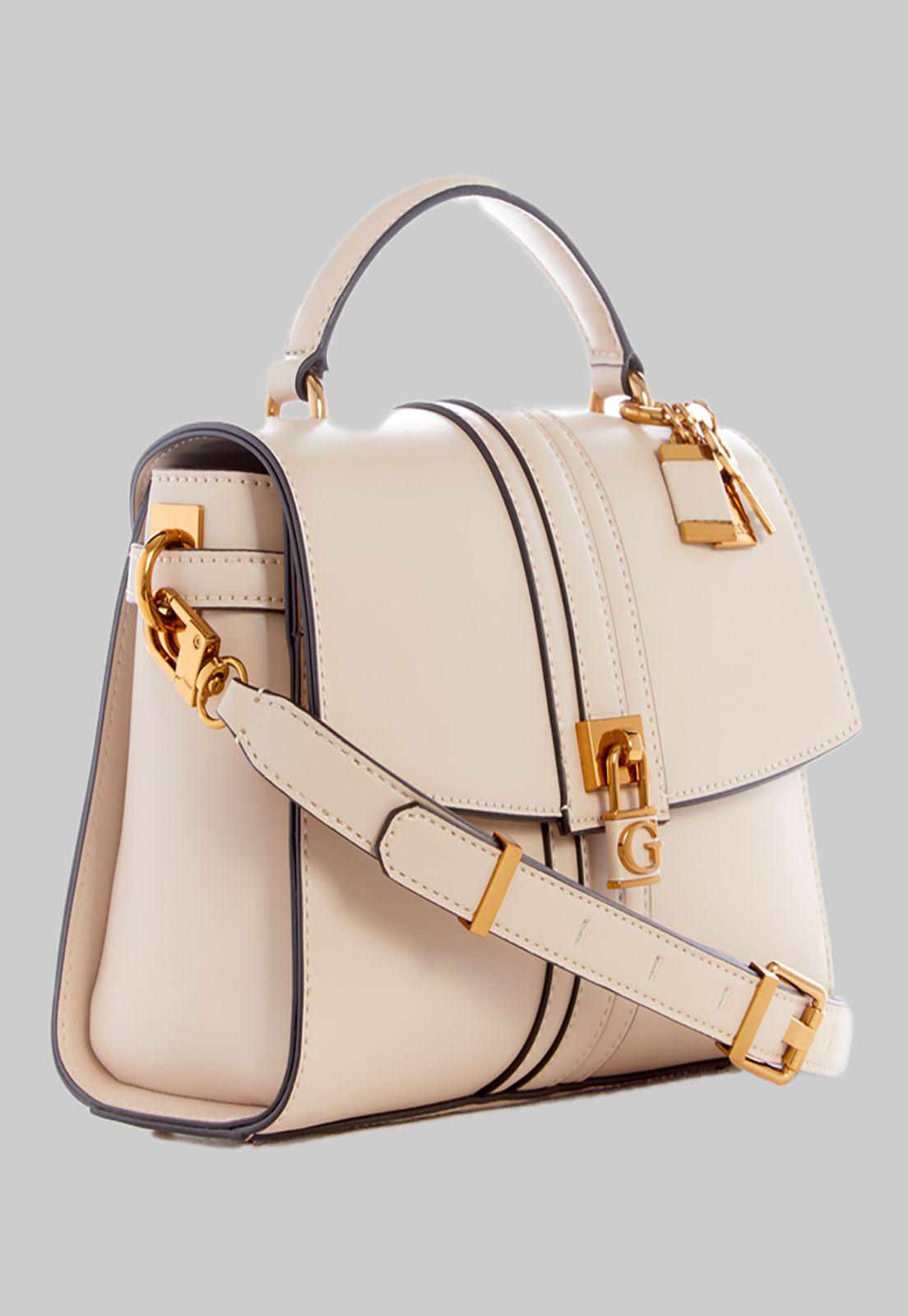 Cartera Guess Ginevra Top Handle Flap Lgr Crema-1