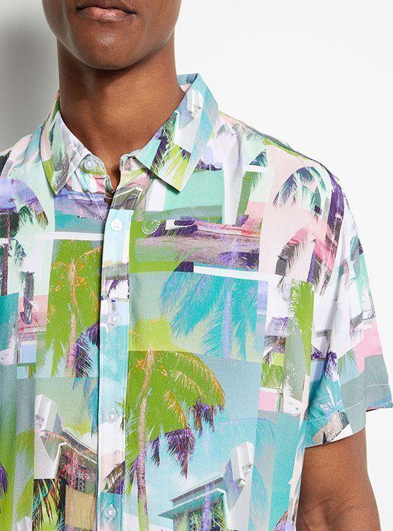 Camisa Guess Ss Eco Rayon La Montage-2