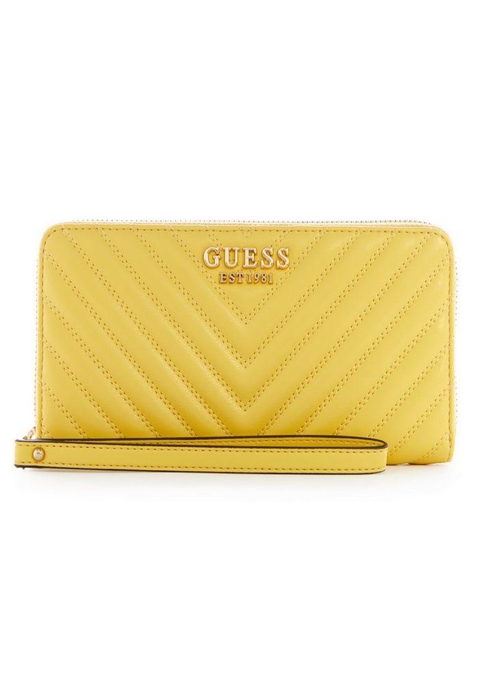 Billetera Guess Keillah Slg Large Zip Around Yel Amarillo-0