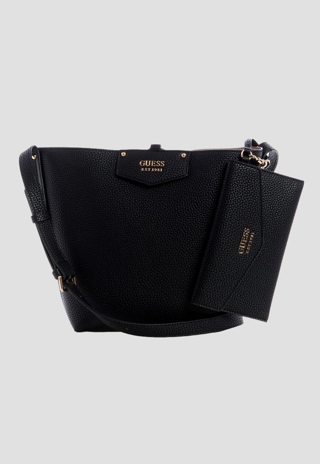 Cartera Eco Brenton Bucket Bla Negro Guess-1