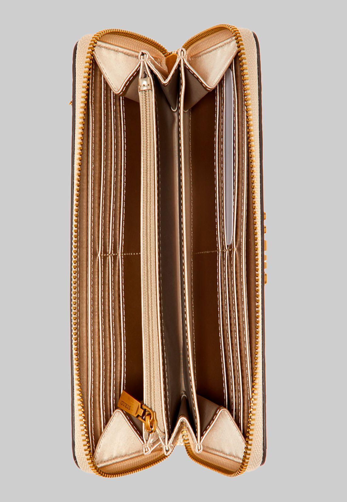 Billetera Laurel Slg Large Zip Around Café Guess-2