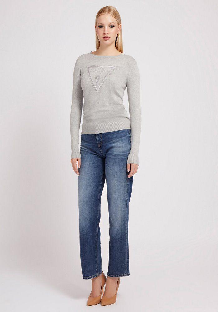 Tejido Guess Eloise Rn Ls Swtr Lmgy Gris-1
