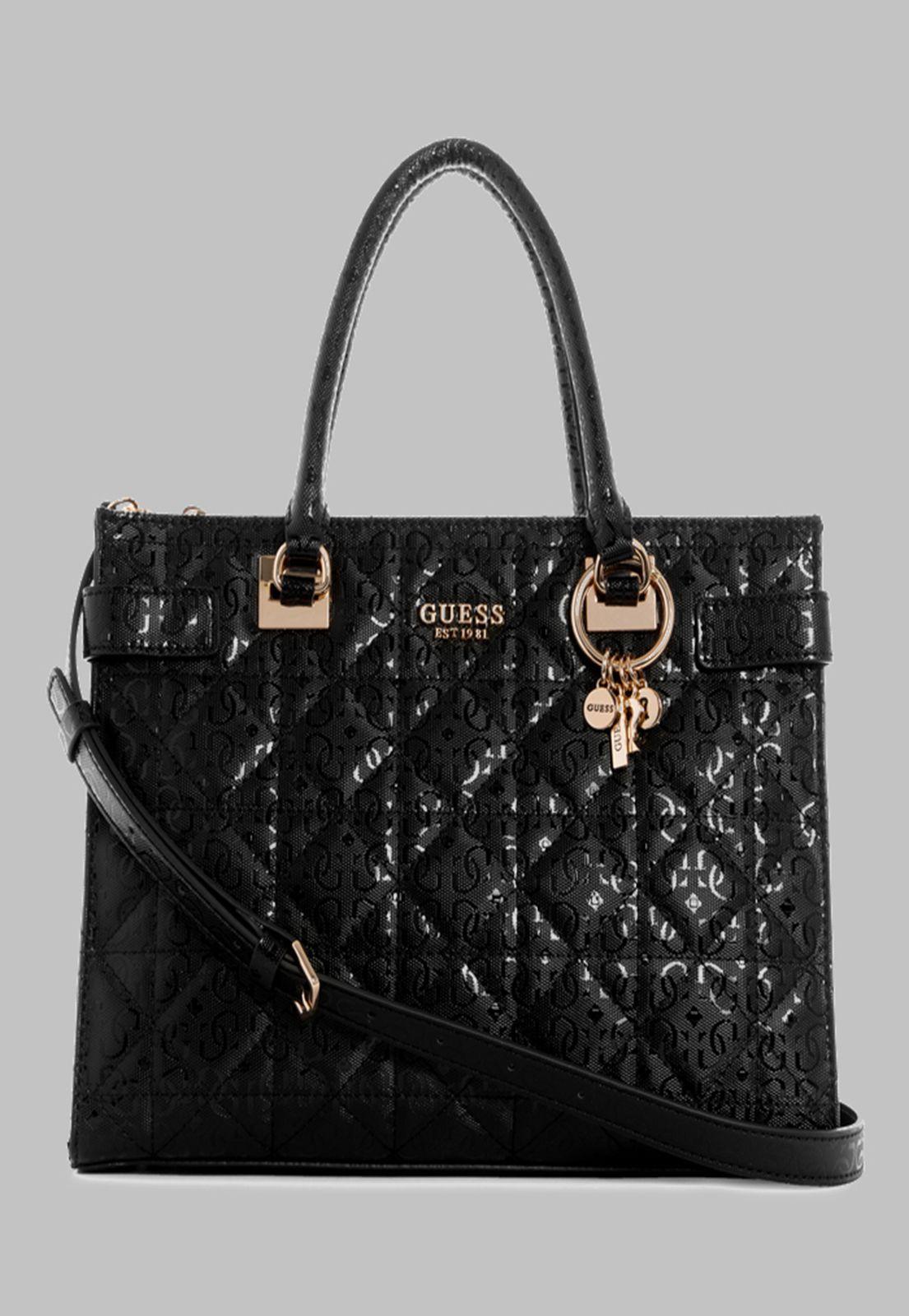 Cartera Guess Malia Society Satchel Bla Negro-0