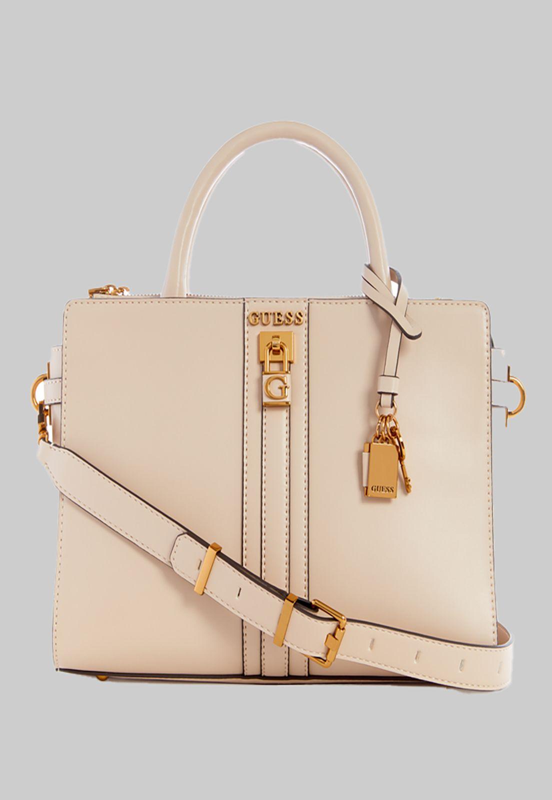 Cartera Guess Ginevra Elite Society Satchel Lgr Crema-0