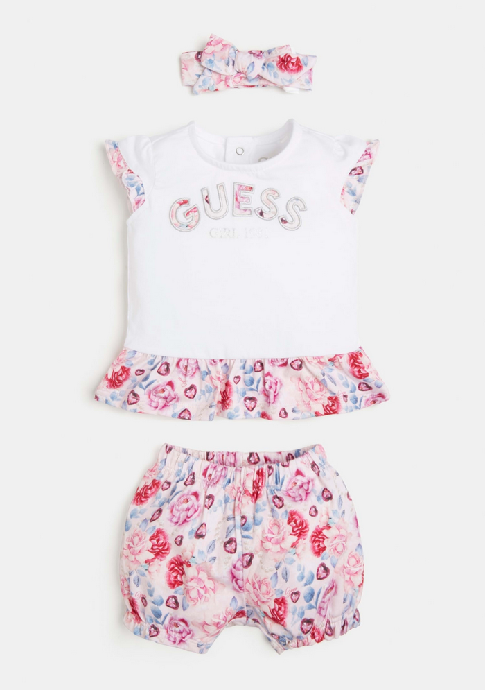 Set G Kids Set Headband+Ss T-Shirt+Shorts G011 BLANCO-0