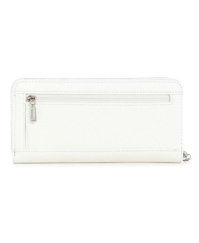 Billetera Guess Vikky Slg Large Zip Around Whi Blanco Tu-1