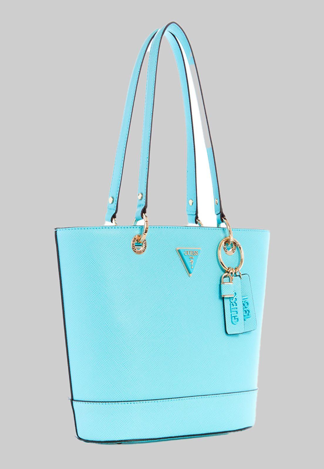 Cartera Noelle Small Elite Tote Trq Celeste Guess-1